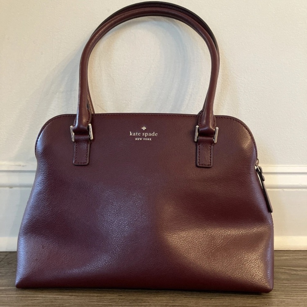 Kate Spade Deep Burgundy clutch handbag.